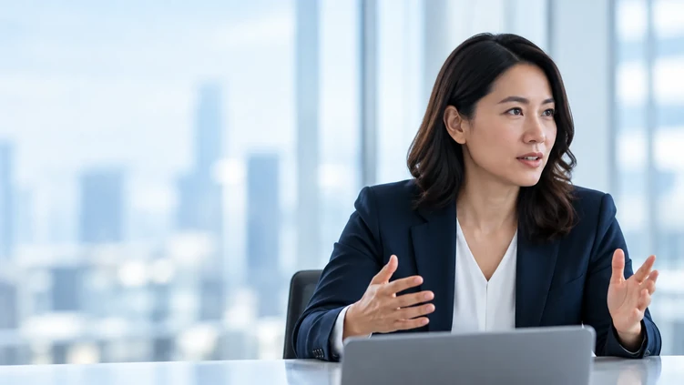 Illustrative Sales leader discussing newly won work
